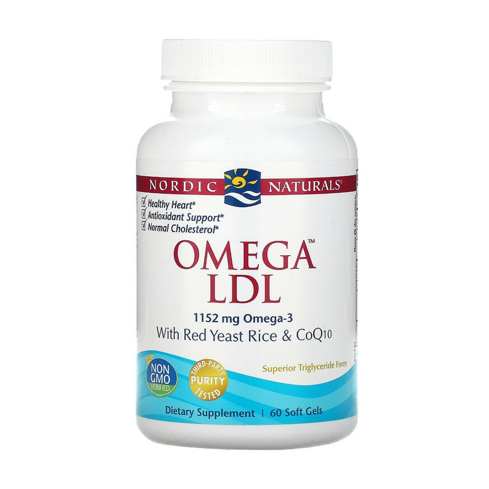 Червоний дріжджовий рис, омега та коензим Q10 Nordic Naturals Omega LDL With Red Yeast Rice and CoQ10, 60 капсул